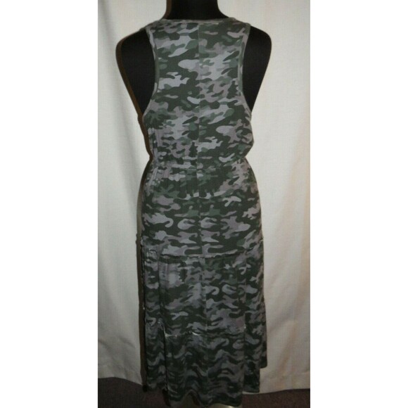Terra & Sky Camouflage Print Sleeveless Tiered Midi Dress Plus Size 3X - Picture 8 of 8